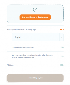 Import Terms and Translation in Project Page - POEditor Software Localization Platform