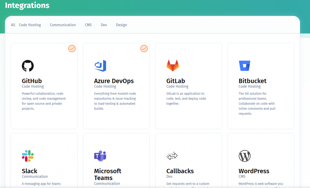 Integrations page - POEditor localization management platform