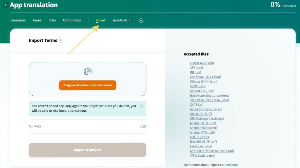 import terms poeditor