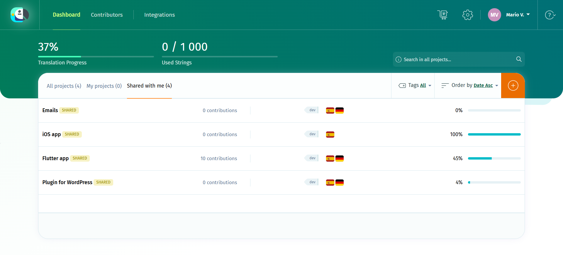 POEditor Dashboard